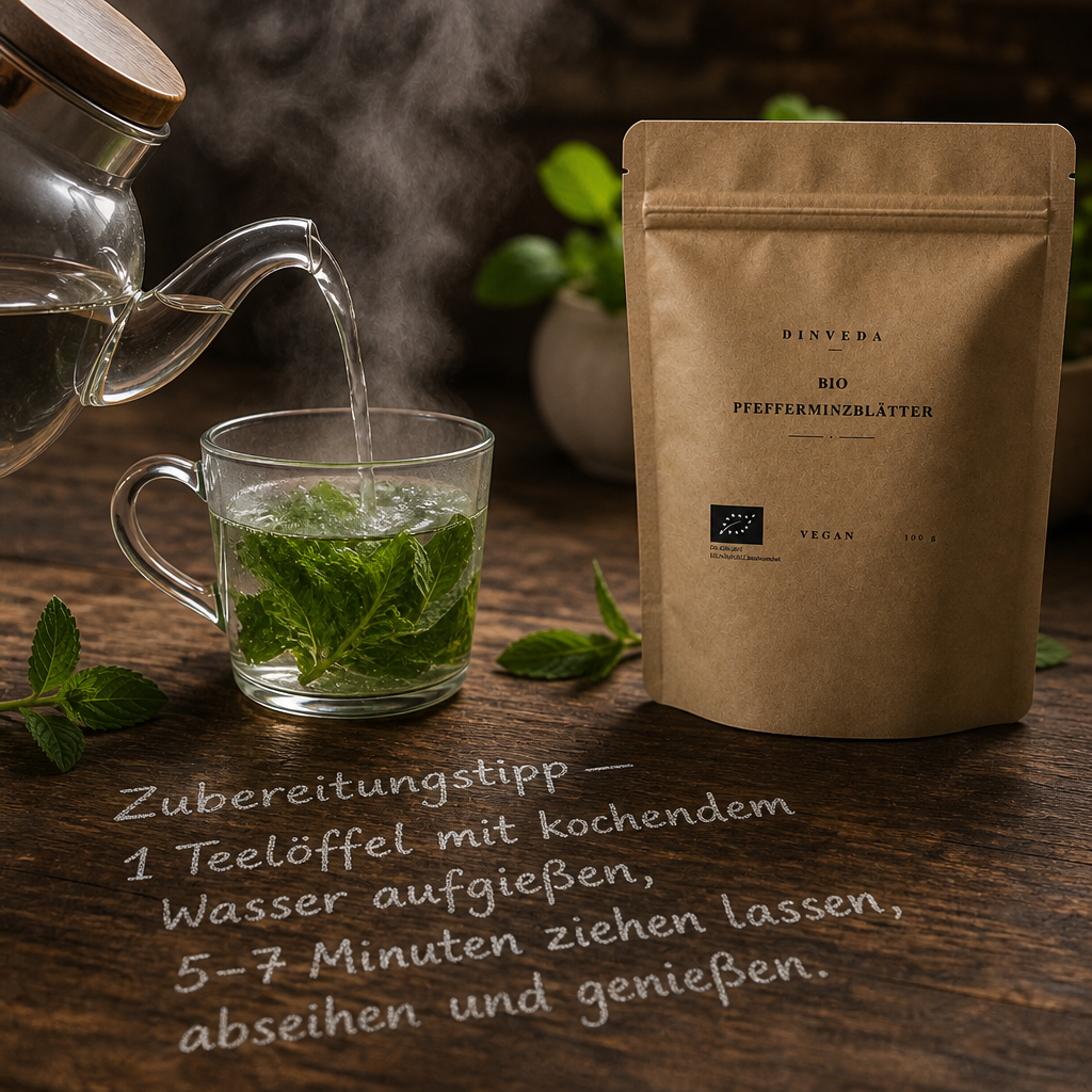 Foglie di menta piperita biologiche   tagliate per tè e tè freddo