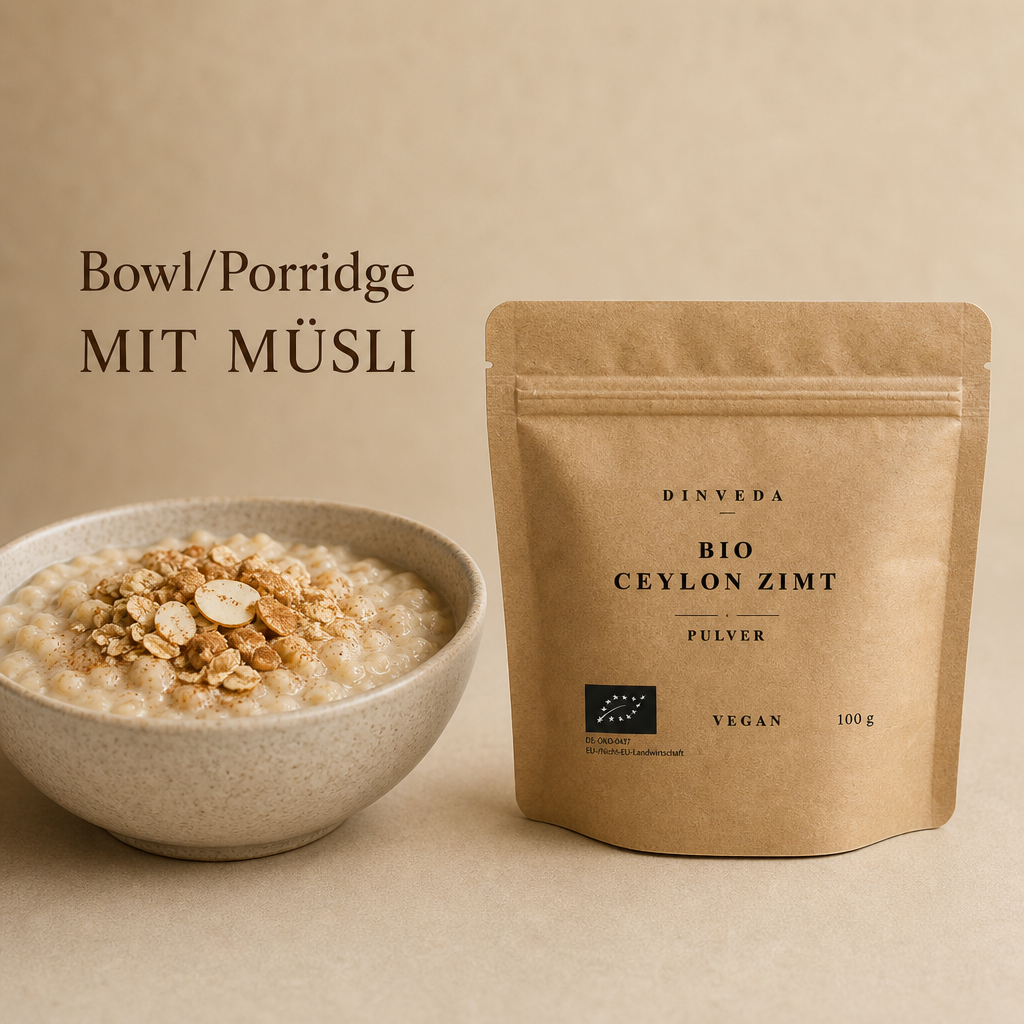 Polvere biologica di cannella di Ceylon  per porridge, cacao e dolci