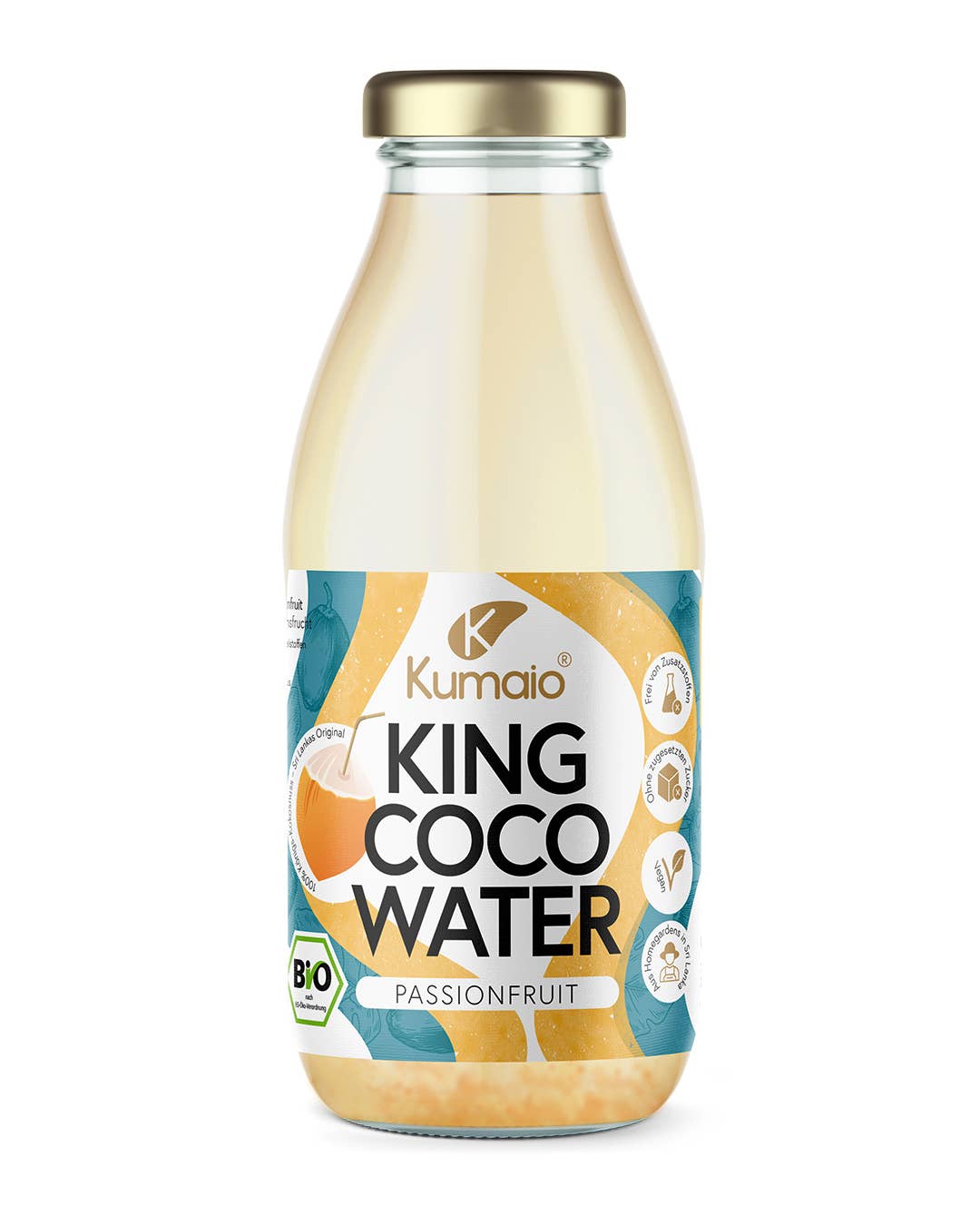 Bio King acqua di cocco al frutto della passione - 350 ml  in bottiglia di vetro