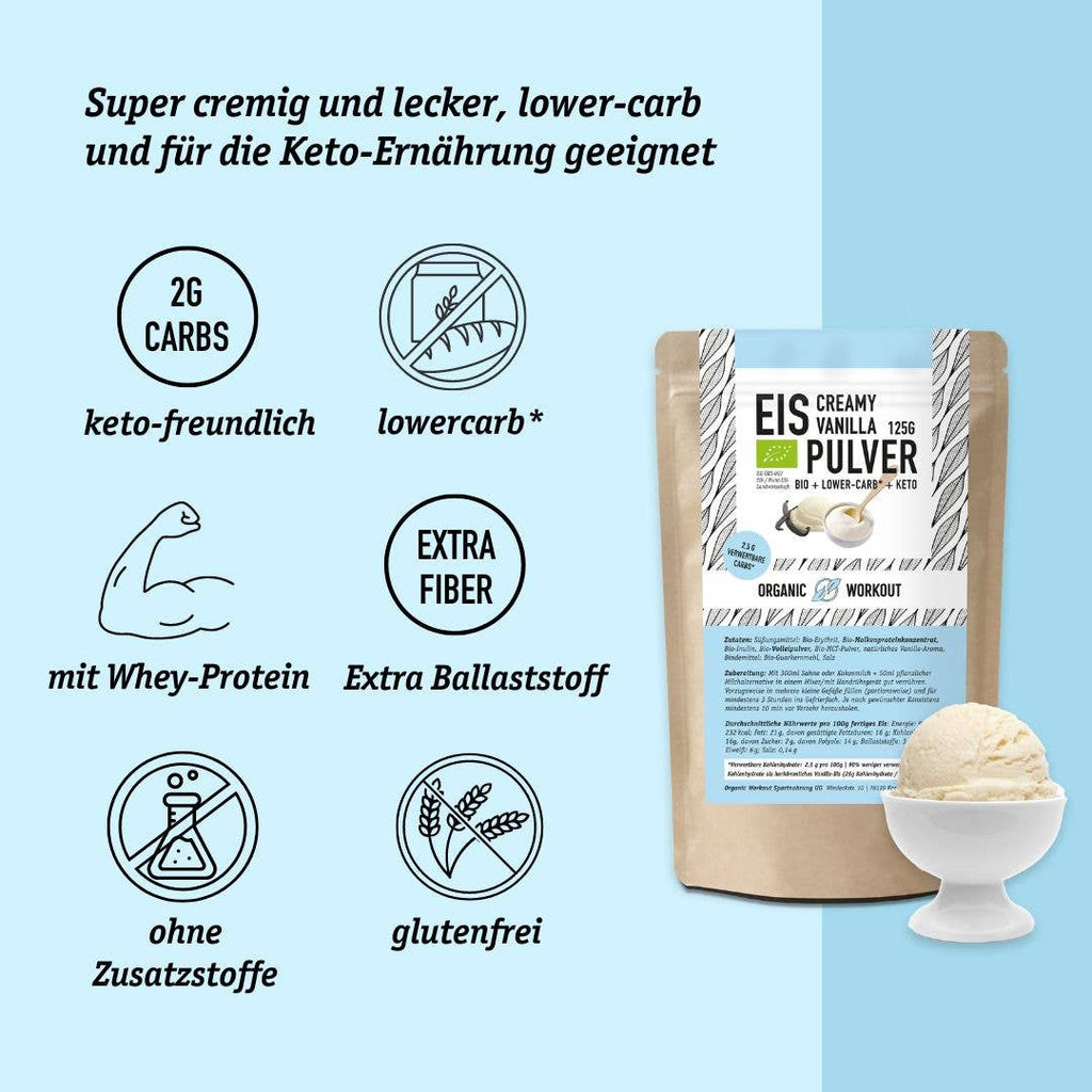 Gelato alla vaniglia a basso contenuto di carboidrati - Keto-friendly