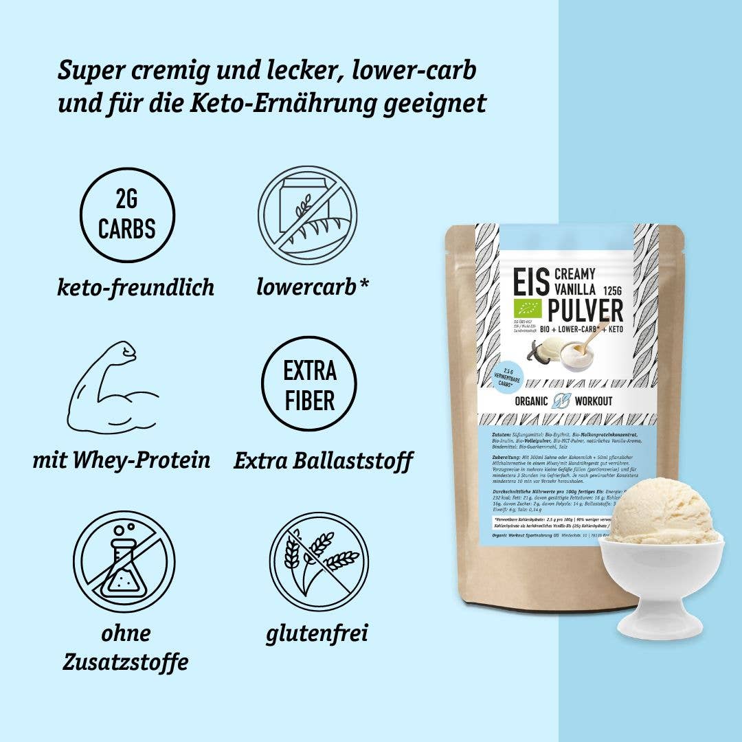 Gelato alla vaniglia a basso contenuto di carboidrati - Keto-friendly