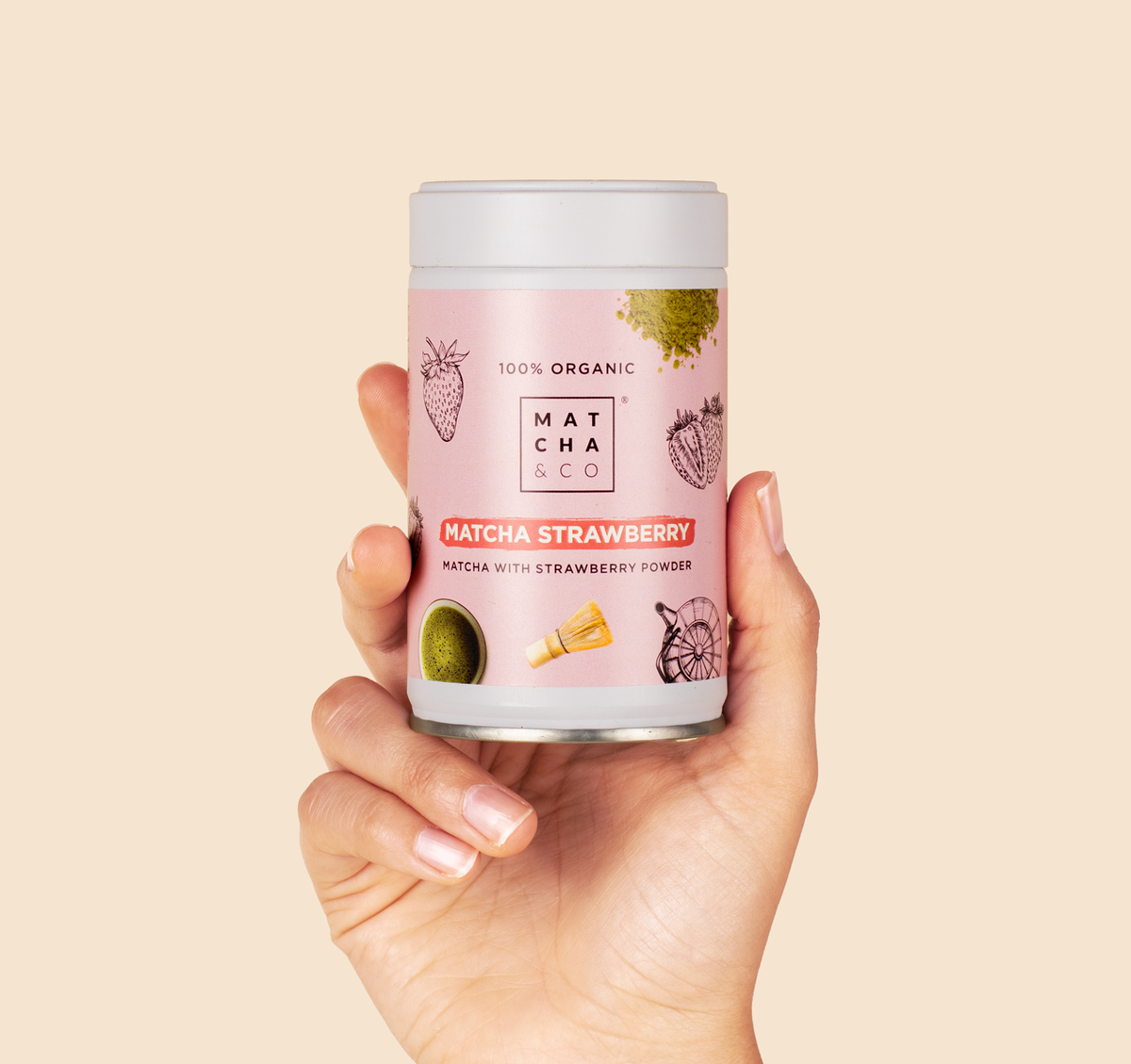 Matcha biologico alla fragola: 30 g