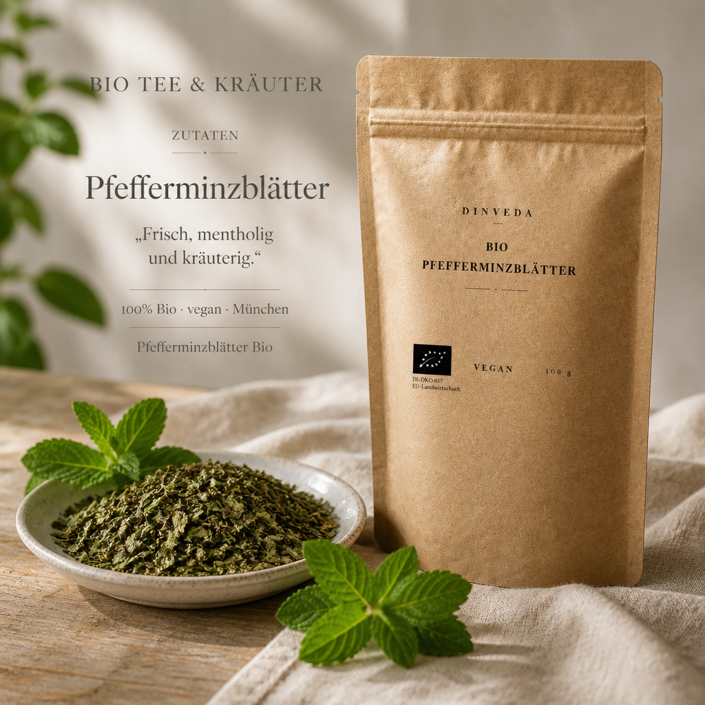 Foglie di menta piperita biologiche   tagliate per tè e tè freddo