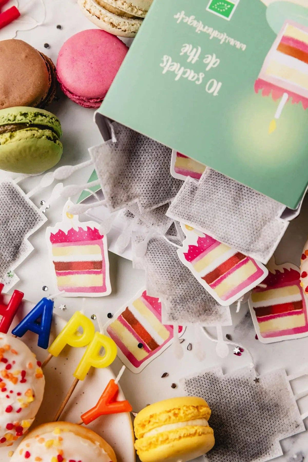 Confezione Regalo Compleanno Tè – 10 Bustine a Forma di Torta