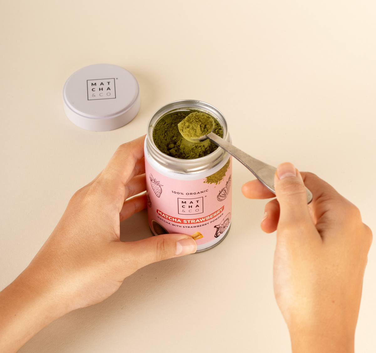 Matcha biologico alla fragola: 30 g