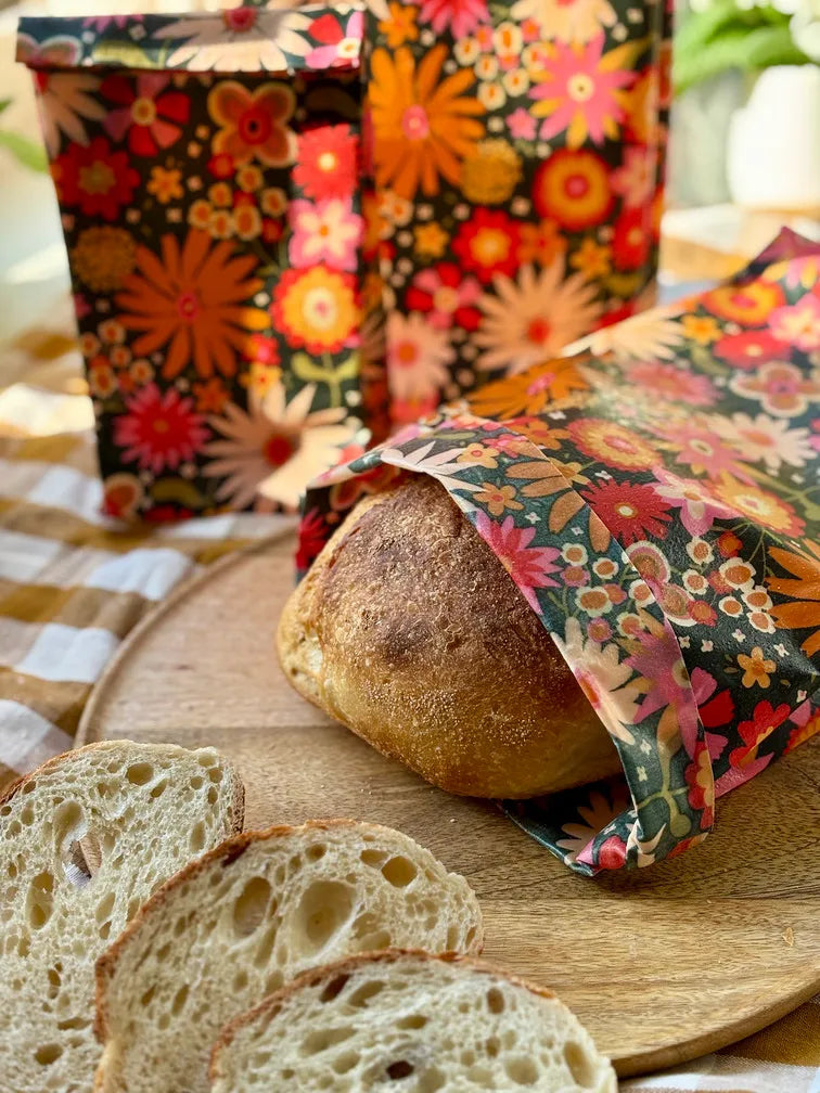 Sacchetti riutilizzabili in cera d'api per pane e verdure