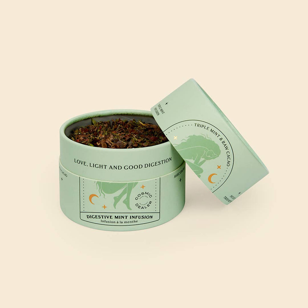 Tè per la digestione: tripla Menta e scaglie di Cacao