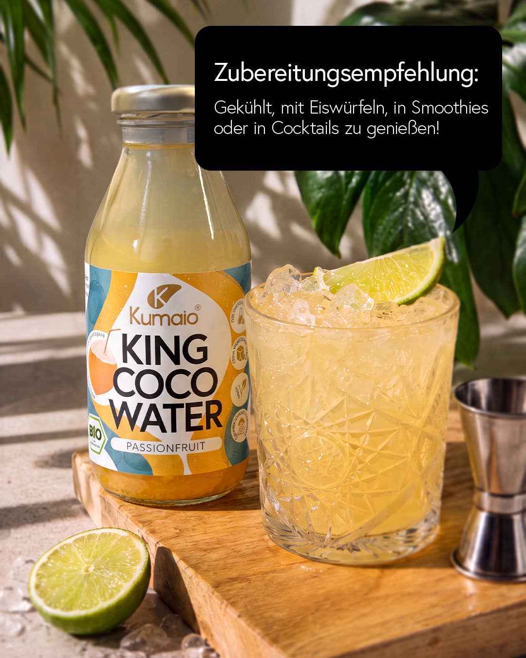 Bio King acqua di cocco al frutto della passione - 350 ml  in bottiglia di vetro