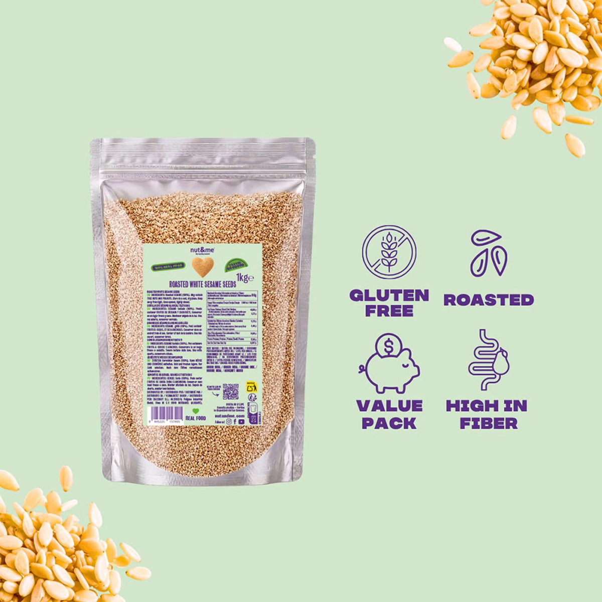 Semi di Sesamo Bianco Tostati - 1 kg