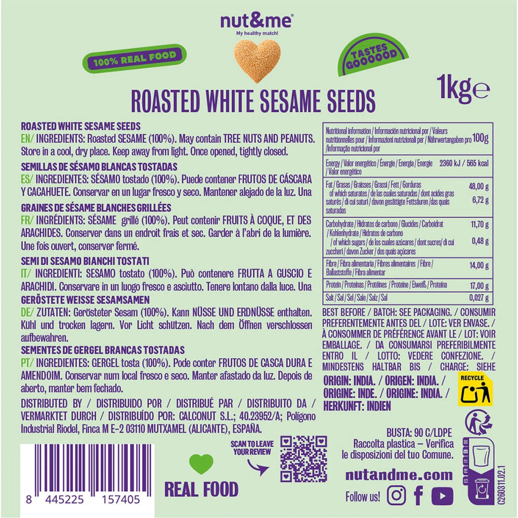 Semi di Sesamo Bianco Tostati - 1 kg