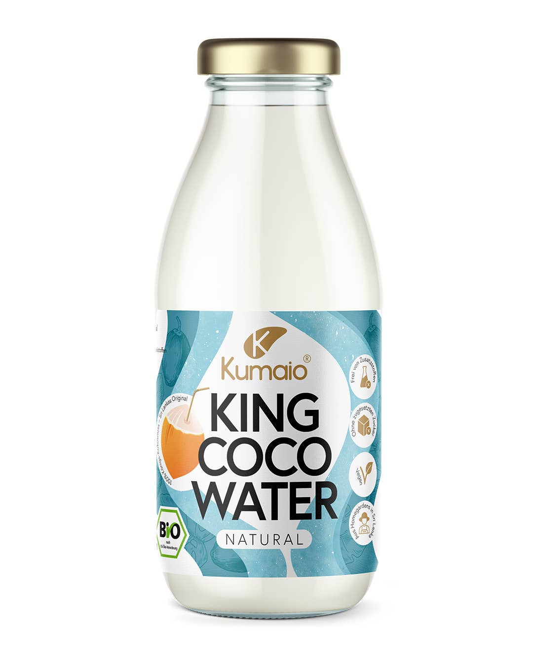 Bio King Acqua di Cocco Naturale - 350 ml in  bottiglia di vetro