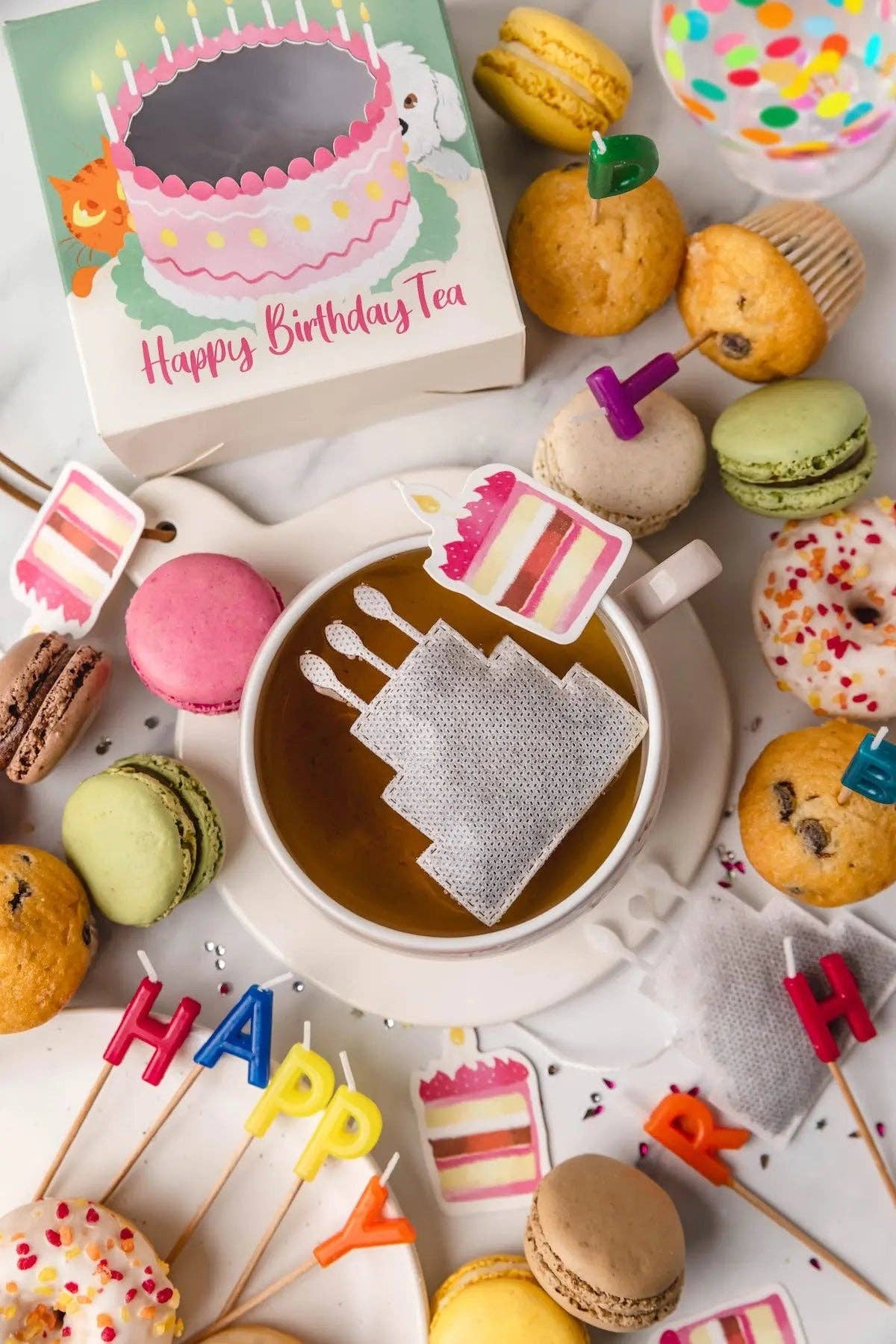 Confezione Regalo Compleanno Tè – 10 Bustine a Forma di Torta