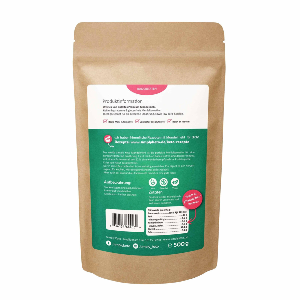 Farina di mandorle 500 g | sbucciata e de-oliata