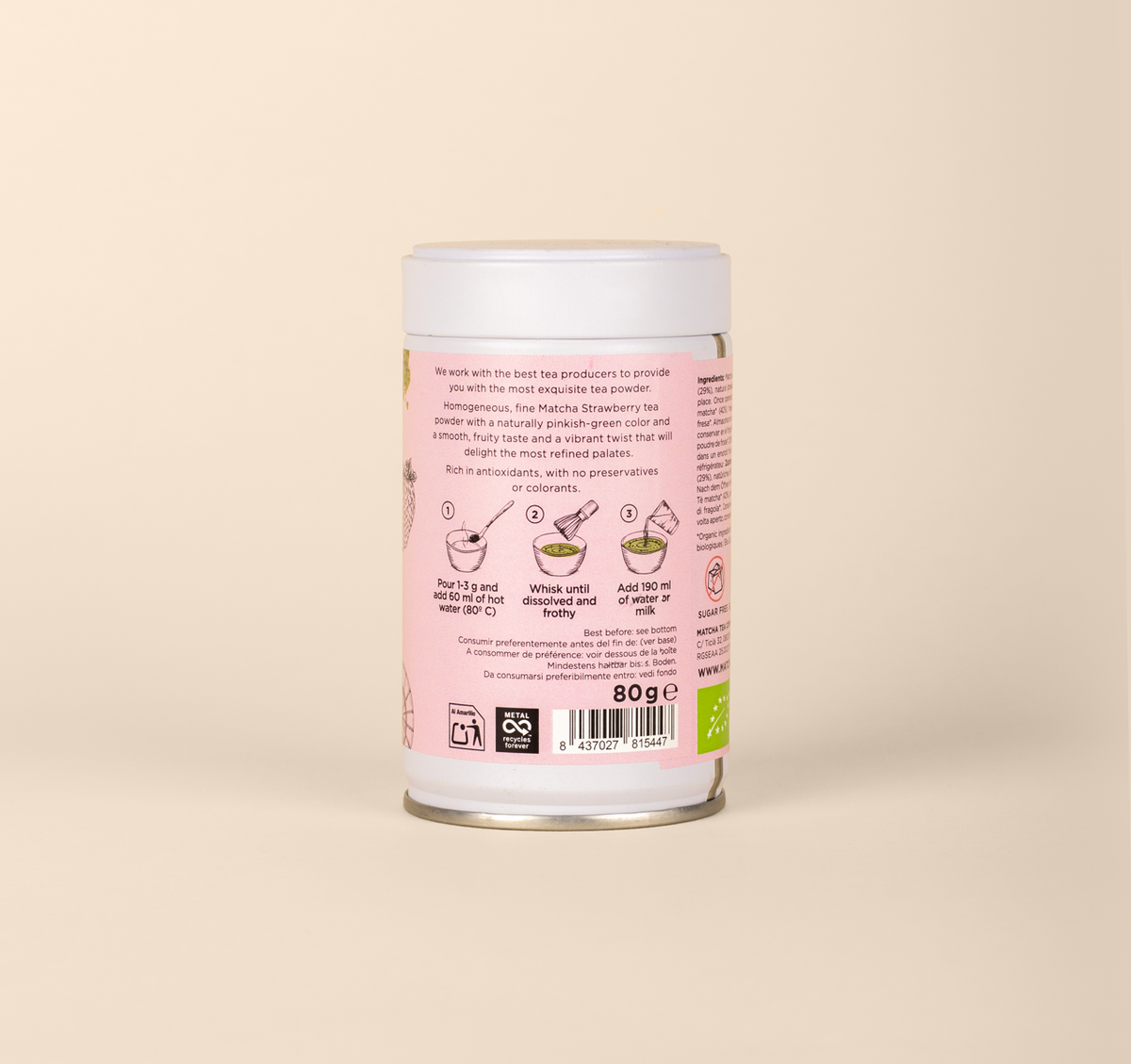 Matcha biologico alla fragola: 30 g
