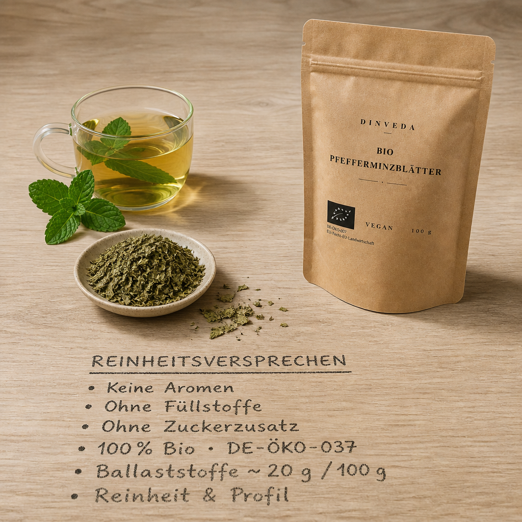 Foglie di menta piperita biologiche   tagliate per tè e tè freddo