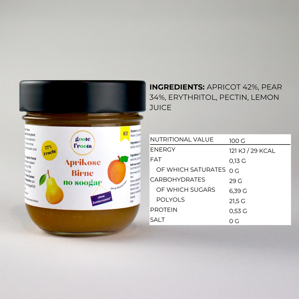 Crema di frutta all'albicocca senza zucchero 77% Frutta