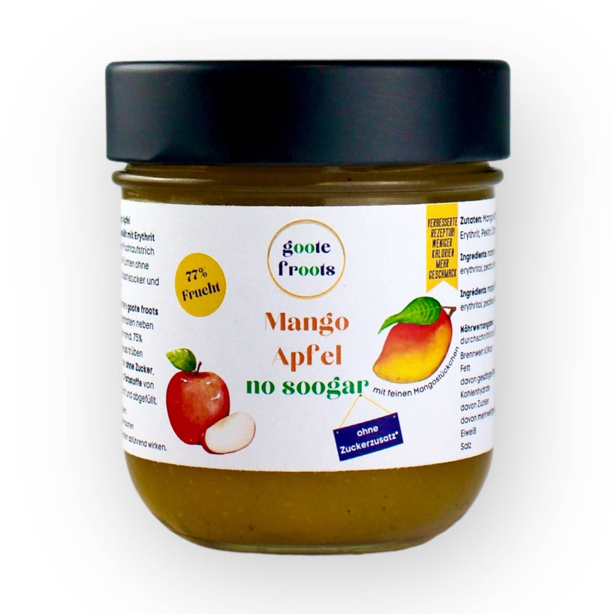 Confettura senza zucchero mango, mela e vaniglia 76% frutta